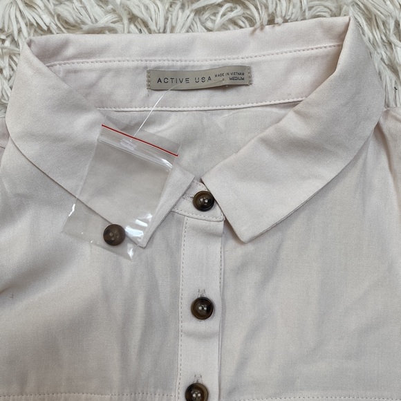 Active USA Sleeveless Collared Blouse 💗 Ivory - Picture 7 of 14